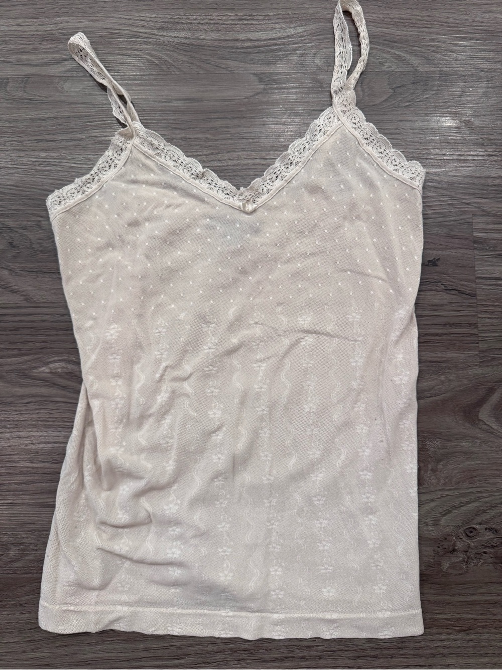 Cream Lace-Trim Camisole